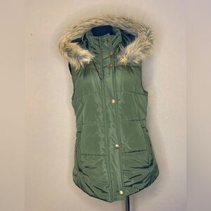 Green Vest with Hood 